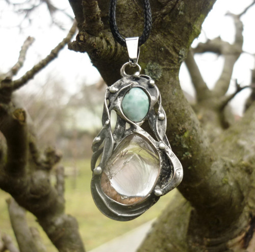 Nymfa (larimar + křišťál) — foto 2