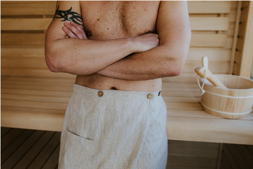Lněný pánský kilt do sauny — foto 2