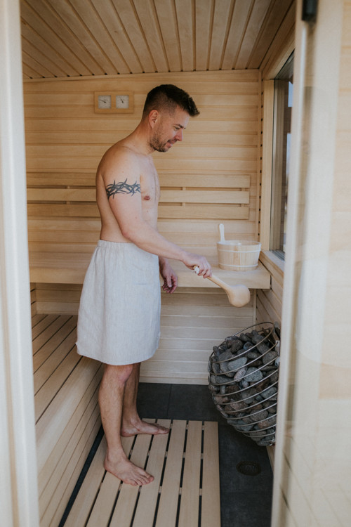 Lněný pánský kilt do sauny — foto 6