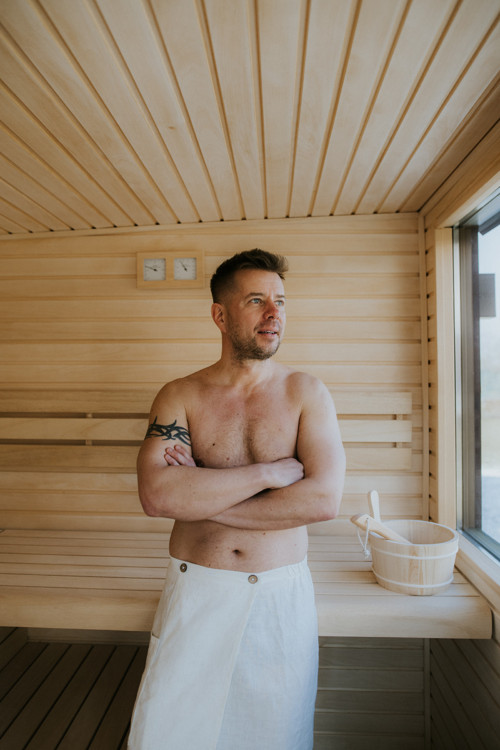 Lněný pánský kilt do sauny — foto 3