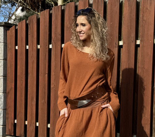 Top mušelín rezavý vel. M — foto 6