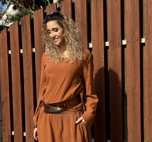 Top mušelín rezavý vel. M — foto 3