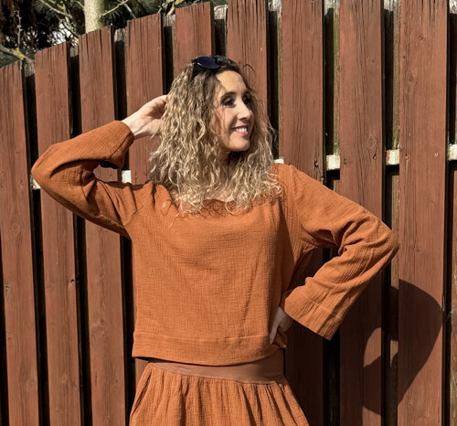 Top mušelín rezavý vel. M — foto 2
