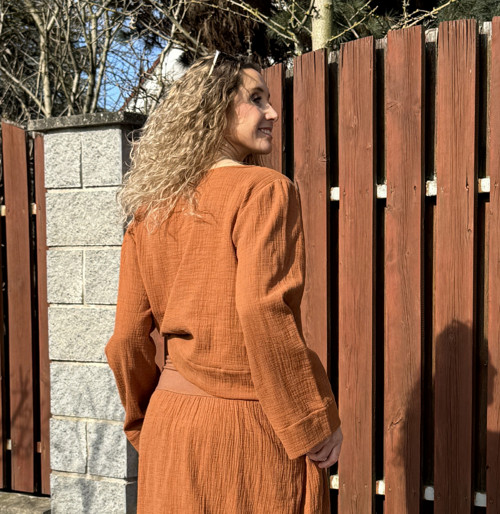 Top mušelín rezavý vel. M — foto 4