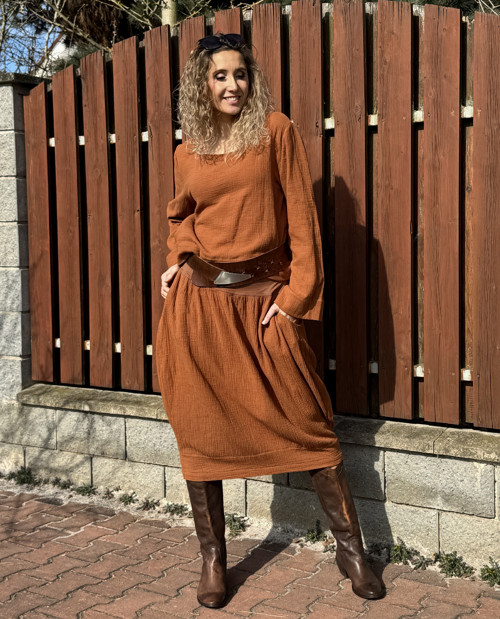 Top mušelín rezavý vel. M — foto 5