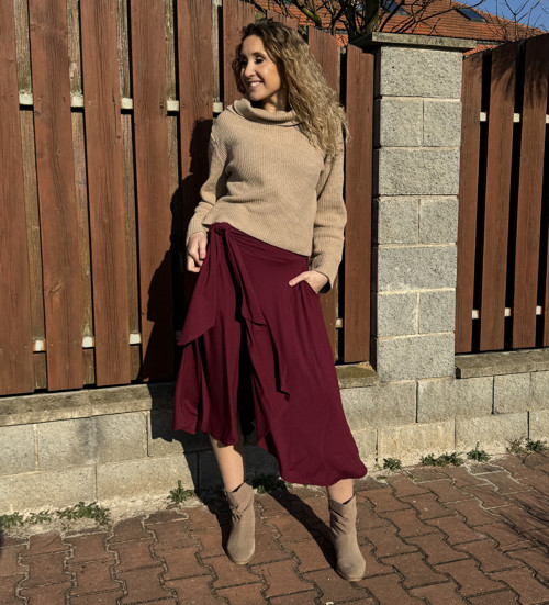 Zavinovací sukně vínová — foto 4