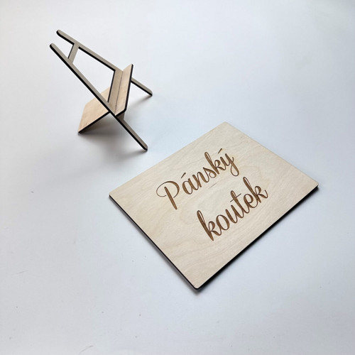 Dřevěná cedulka PÁNSKÝ koutek — foto 3