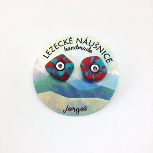 Lezecké náušnice - Červeno-modré — foto 2