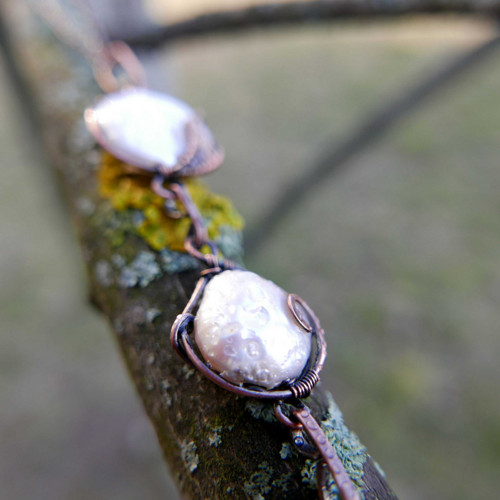 Sprška - přívěsek měď, perly — foto 5