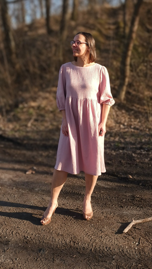 Šaty PUFF světlé starorůžové — foto 3