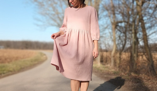 Šaty PUFF světlé starorůžové — foto 5