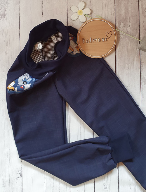Jarní/podzimní softshell kalhoty tmavě modrá/stroj — foto 3