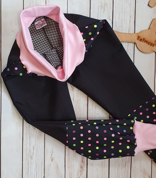Jarní/podzimní softshell kalhoty černá/puntík — foto 3