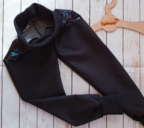Jarní/podzimní softshell kalhoty černá/dino — foto 2