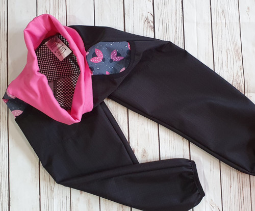 Jarní/podzimní softshell kalhoty černá/berušky — foto 2