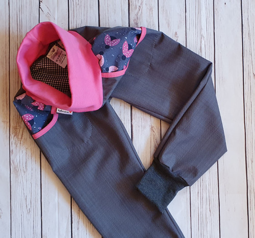 Jarní/podzimní softshell kalhoty šedá/berušky — foto 2