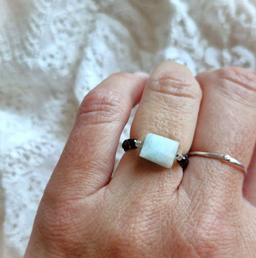 Larimar*broušený spinel*prsten — foto 5