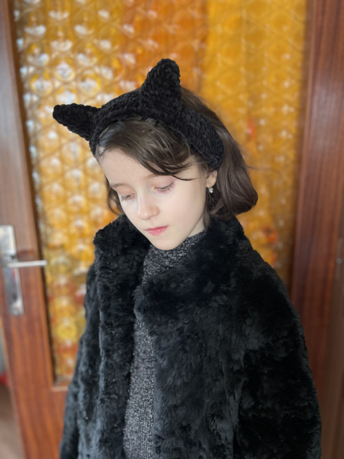 Čelenka s oušky Černá kočka — foto 6