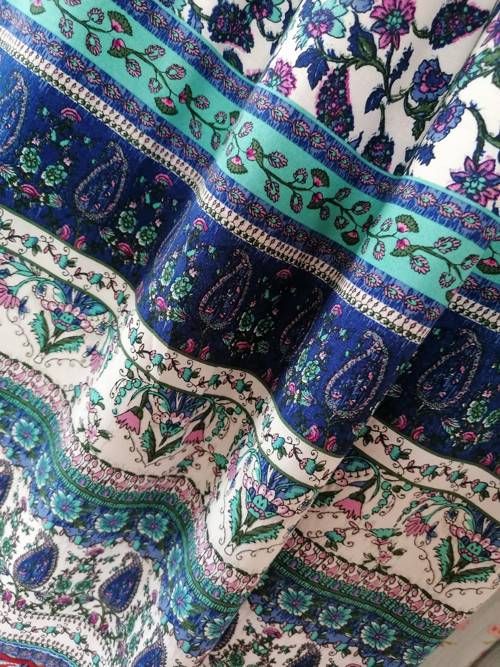 Boho Sukně S Bordurou Modrá — foto 2