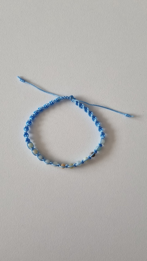 Shamballa náramek – bledě modrá šňůra & amazonit — foto 3