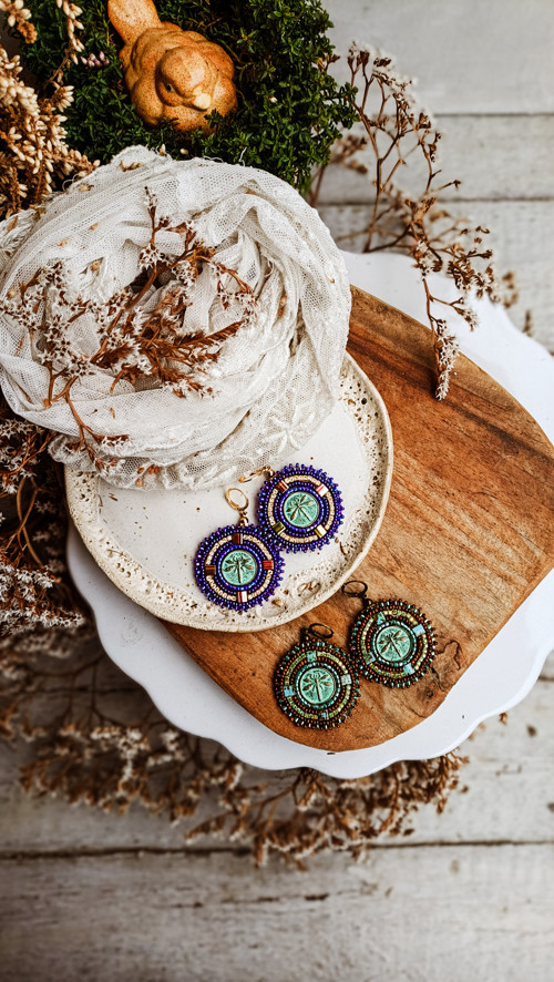 Madaba earrings n.32 - vyšívané náušnice — foto 4