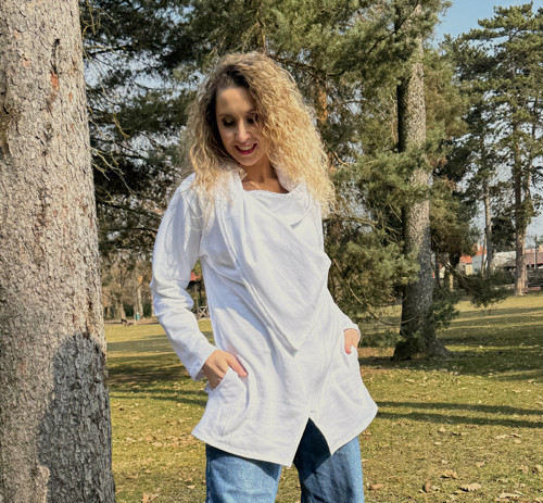 Kabátek bílý na zip — foto 5