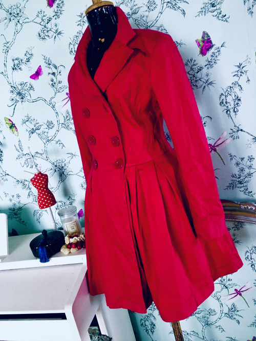 Kabát jarní trenčkot red — foto 4
