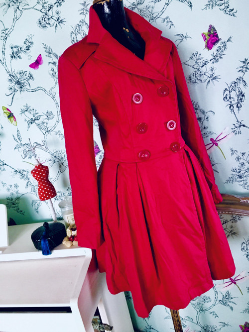 Kabát jarní trenčkot red — foto 3