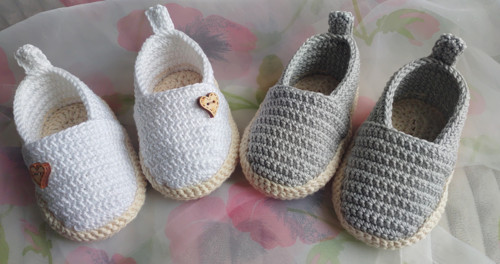 Háčkované botičky / espadrilky bílé — foto 6