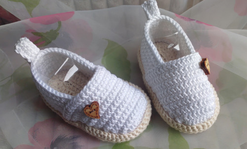 Háčkované botičky / espadrilky bílé — foto 5