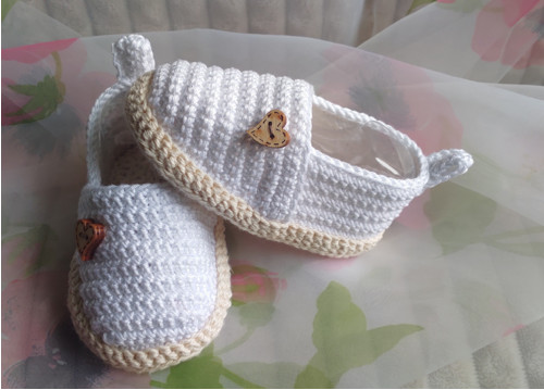 Háčkované botičky / espadrilky bílé — foto 2