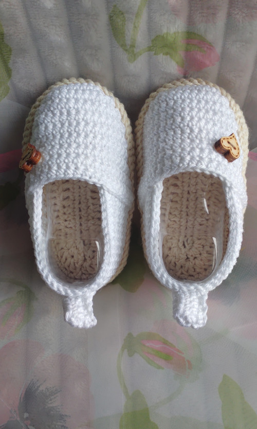 Háčkované botičky / espadrilky bílé — foto 4