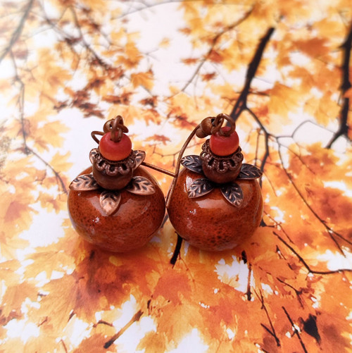Keramické náušnice ohnivé víly — foto 3