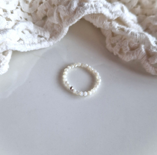 Nejjemnější broušená perleť*Ag*0,2cm*prsten — foto 5