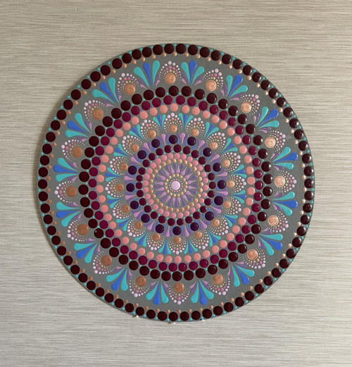 Mandala Cirkus - ručně malovaná, 40 cm — foto 3