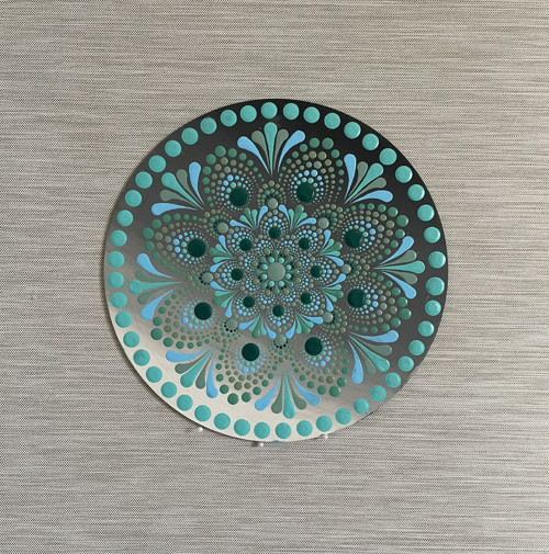 Mandala Mint - ručně malovaná, 25 cm — foto 2