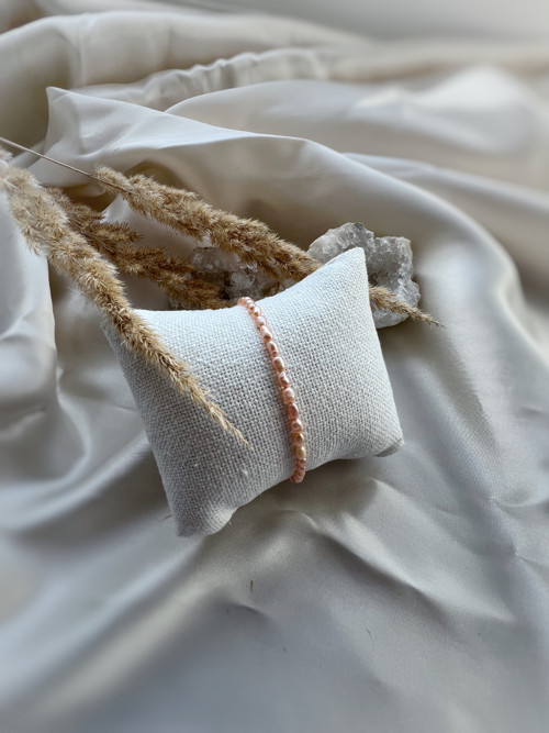 Perlový náramek - elegantní broskvový — foto 2