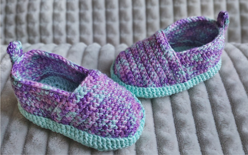 Háčkované botičky / espadrilky "fialka" — foto 3