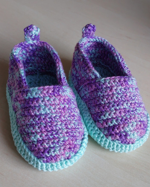 Háčkované botičky / espadrilky "fialka" — foto 2