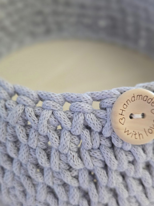 Ručně háčkovaný košík z macramé + dno — foto 2