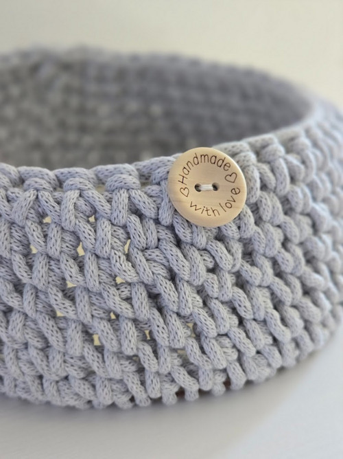 Ručně háčkovaný košík z macramé + dno — foto 4