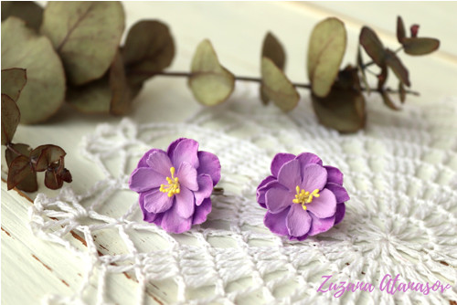 Náušnice Fleurie fialkové — foto 4