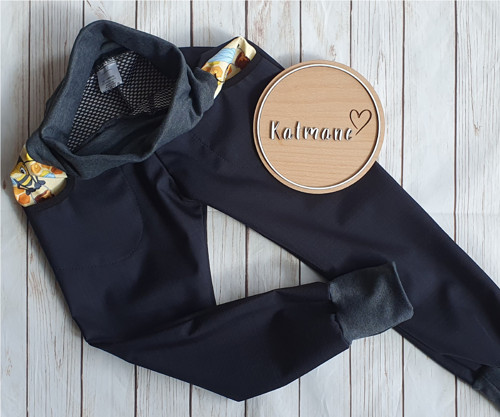 Jarní/podzimní softshell kalhoty černá/včela — foto 3