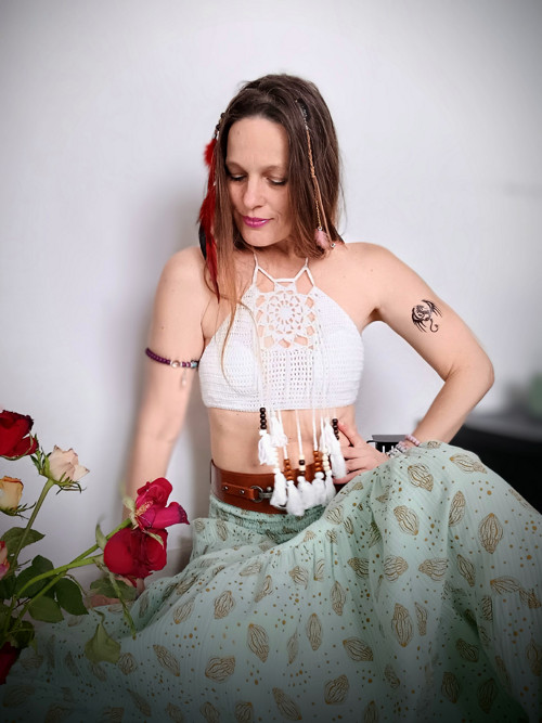 Sexy Topik Háčkovaný Bílý — foto 3