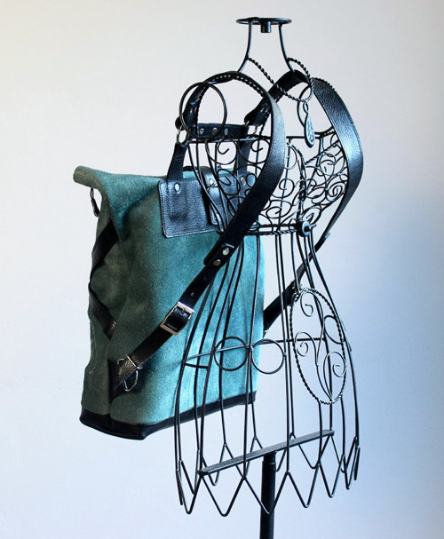 Kožený ruksak Teal&Black — foto 4