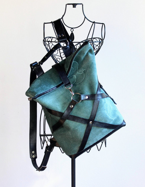 Kožený ruksak Teal&Black — foto 2