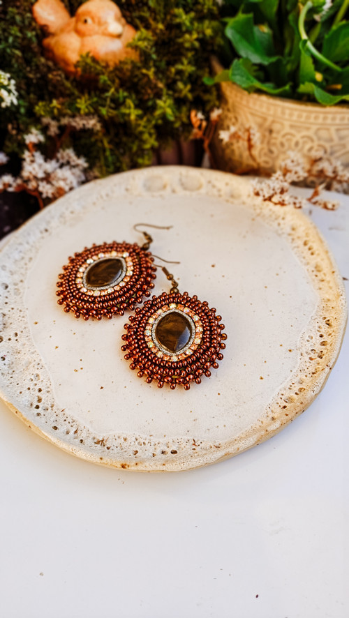 Perles du Strass n.111 - vyšívané náušnice — foto 4