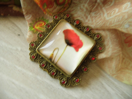 Brož - skleněný kabošon — foto 3