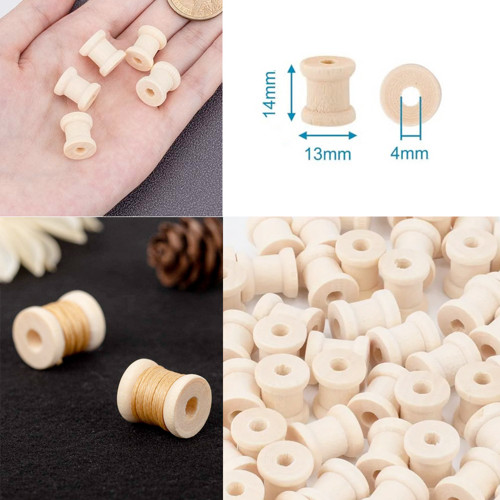 Dřevěné mini špůlky (13mm) / 4 kusy — foto 2