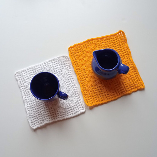 Háčkované dečky - podtácky - zajíček 2ks — foto 2